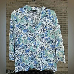 Napa Valley Women’s Floral Lace‎ Long Sleeve Button Down Size Small